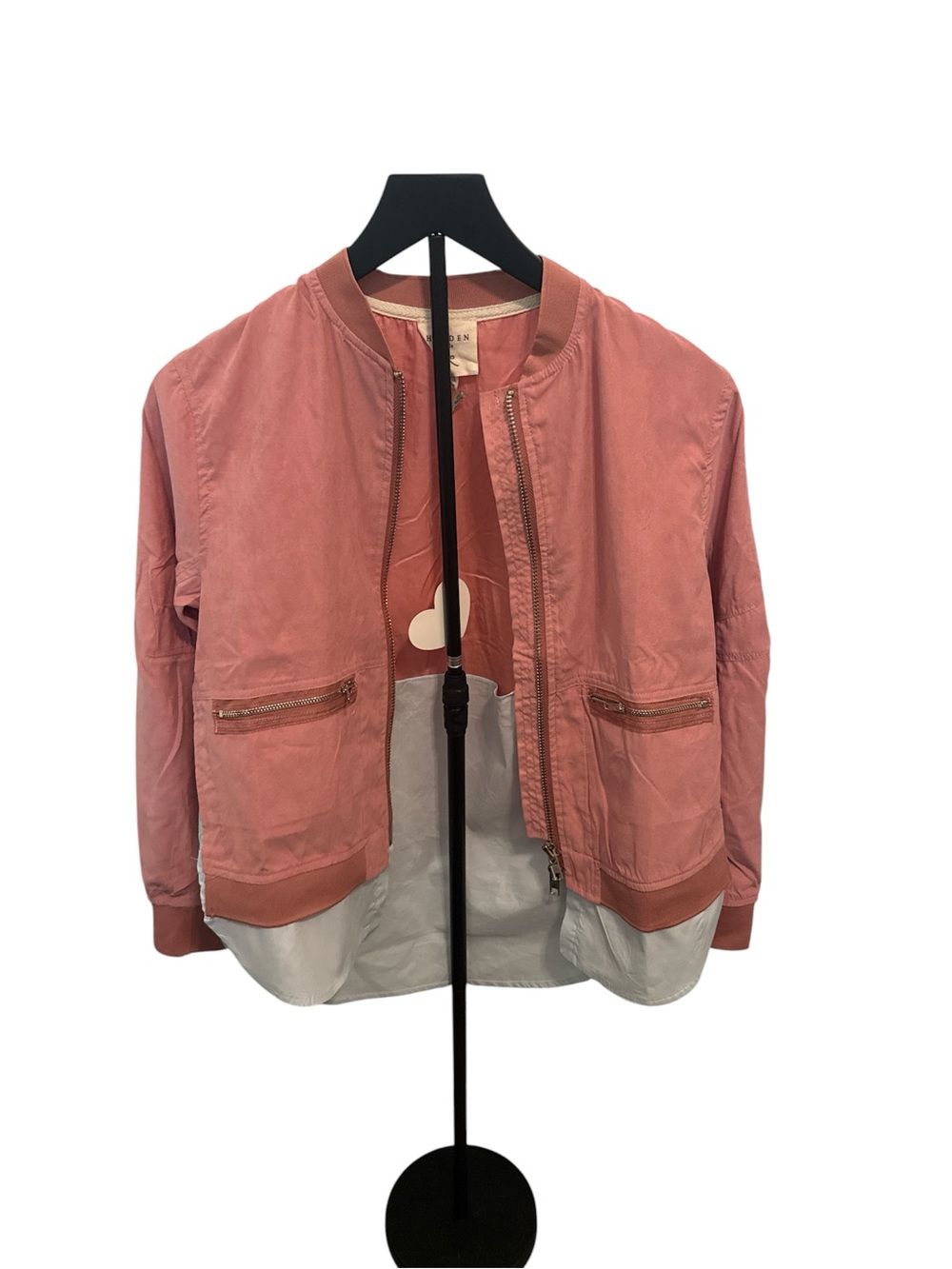 NWT Girls Double Zip-Up Bomber Jacket